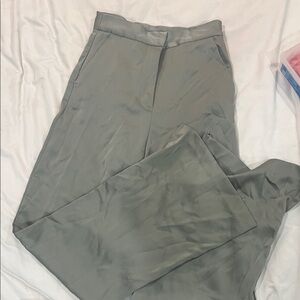 H&M Women's Wide-Leg Trousers in Sage Green